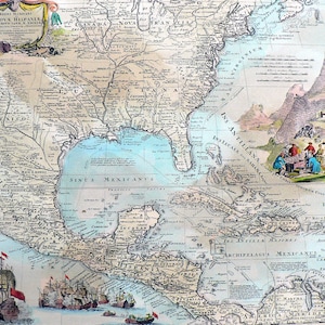 Amérique - America Vintage - Cartes antiques de l'Amérique (Terra Incognita) - Colorées à la main