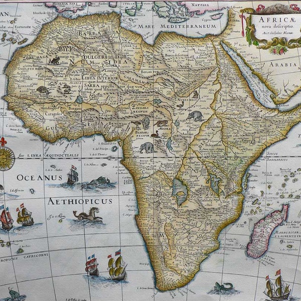 Africa - Vintage maps - Hand colored