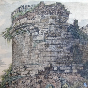 Piranesi, Mausoleum of Cecilia Metella, 1762, Rome, Via Appia, engraved RomaRoma,egraving Roma,ancient roma,roma etchings,roman empire,