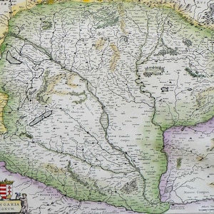 Antique maps - Hungaria -  Antique map of world - Hand colored