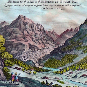 Switzerland - Gletscher/Bern - Ancient city of Europe Hand coloured