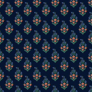 Rifle Paper Co Vintage Garden Paisley in Navy Metallic RP1007-NA1M - Sold in Half Yard Increments, Cut in One Continuous Piece
