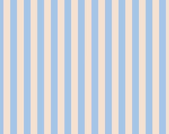 36” BOLT END - Please Read Description Before Purchasing - Primavera by Rifle Paper Co for Cotton and Steel Perwinkle Cabana Stripe