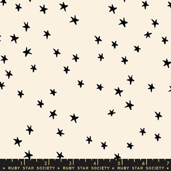 In Stock! Ruby Star Starry 2023 in Natural Black by Alexia Marcelle Abegg RS4109 35 - Fabric Sold by Half Yard Increments, Cut Continuously