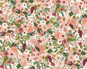 Garden Party PETITE in Rose by Rifle Paper Co - Fabric Sold by Half Yard Increments, Cut Continuously
