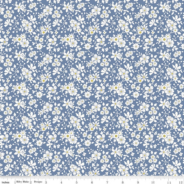 Liberty Fabrics Flower Show Coastal Walk Maddie Silhouette B  - Lasenby Quilting Cotton Sold in Half Yard Increments, Cut Continuously