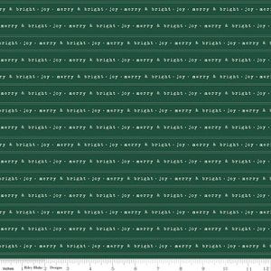 Old Fashioned Christmas Text in Forest by My Mind’s Eye for Riley Blake C12135 - Fabric Sold by the Half Yard, Cut Continuously