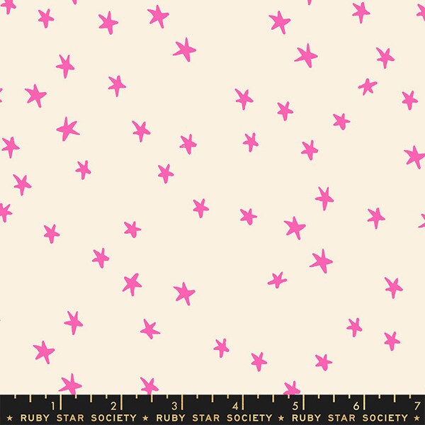 In Stock! Ruby Star Starry 2023 in Neon Pink by Alexia Marcelle Abegg RS4109 36 - Fabric Sold by Half Yard Increments, Cut Continuously