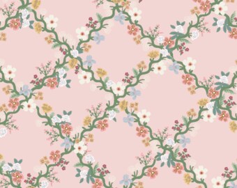 In Stock! Rifle Paper Co Easter 2 Floral Trellis in Pink RP1507 PI1 - Sold by the Half Yard, Cut Continuously