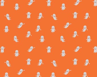 In Stock! Rifle Paper Co for Cotton & Steel Halloween Ghosts in Orange RP1303 OR2 - Fabric Sold by Half Yard Increments, Cut Continuously