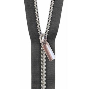 Zippers by the Yard by Sallie Tomato - Black & Gunmetal