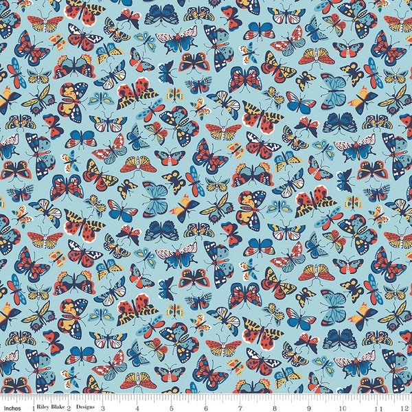 Clearance!  Liberty Fabrics The Collector's Home Curiosity Brights Kaleidoscope Sky A- Sold by Half Yard Increments, Cut Continuously