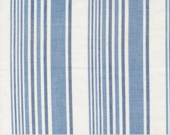 Tejidos de mezclilla y margaritas Daisy Stripe de Fig Tree para Moda 12222 11 - Tela vendida en incrementos de media yarda, cortada de forma continua