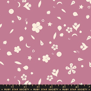 Moonglow Garden Sketches Floral in Lupine by Alexia Marcelle Abegg for Ruby Star Society RS4078 13 - Sold by Half Yard, Cut Continuously