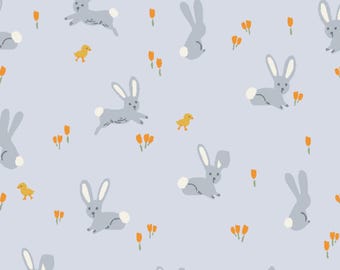 EXTREMO DE PERNO DE 28" - Lea la descripción antes de comprar - Conejitos de Pascua de Rifle Paper Co en azul RP1503-BL2