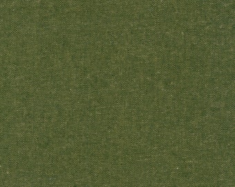 Robert Kaufman Essex Yarn Dyed in Army E064-1941 - Cotton Linen Fabric Sold by Half Yard Increments, Cut Continuously