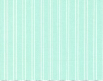 Lighthearted Stripe in Aqua by Camille Roskelley for Moda 55296 13 - Fabric Sold in Half Yard Increments, Cut Continuously