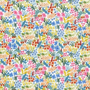 English Garden by Rifle Paper Co for Cotton and Steel Meadow Print in Cream - Fabric by the Half Yard