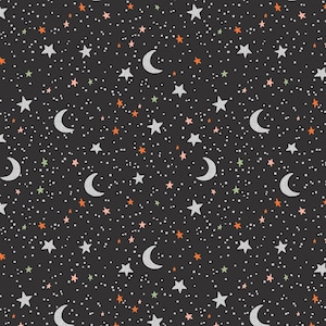 In Stock! Rifle Paper for Cotton & Steel Halloween October Night Black Metallic RP1305 BK1M Sold by Half Yard Increments, Cut Continuously