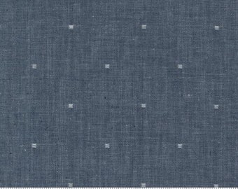 Moda Vista Wovens in Indigo 12217 37 - Fabric Sold By Half Yard Increments and Cut Continuously