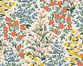 CANVAS Camont Cream Wildwood Garden by Rifle Paper Co - Fabric Sold by Half Yard Increments, Cut Continuously