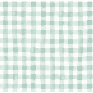 Meadow by Rifle Paper Co for Cotton and Steel Painted Gingham in Mint - Fabric by the Half Yard