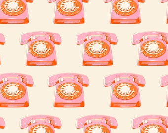 In Stock! Ruby Star Sparkle Mart Telephones in Natural RS0121 11 - Sold by Half Yard Increments, Cut in a Continuous Piece