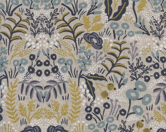 CANVAS Menagerie by Rifle Paper Co Tapestry in Natural Unbleached Metallic- Canvas Priced by the Half Yard, Cut Continuously