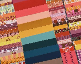 Moda Bella Solid Coordinates for Gathered Lollies by Elena Jen Kingwell -  Fat Quarter Bundle of 12 Moda Bella Solid FQs