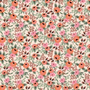 Primavera by Rifle Paper Co for Cotton and Steel Blush Rosa Floral Fabric - Fabric by the Half Yard