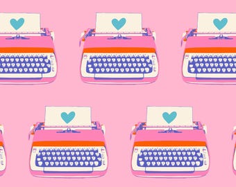 In Stock! Ruby Star Society Best Day Ever Typewriters in Posy RS0104 14 - Sold by Half Yard Increments, Cut Continuously