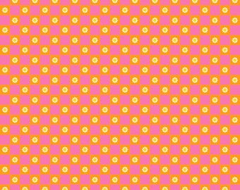 In Stock! Ruby Star Animal Animal Flower Check in Orange RS5169 13 - Fabric Priced by the Half Yard, Cut in One Continuous Piece