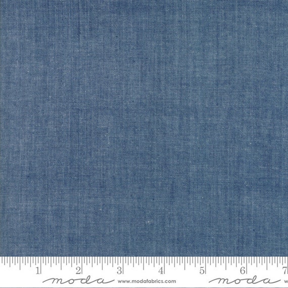 Moda Chambray in Indigo 12051-13 - Fabric Sold By Half Yard Increments and  Cut Continuously