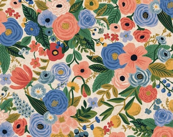 CANVAS Wildwood Blue Garden Party by Rifle Paper Co for Cotton and Steel - Fabric Sold by Half Yard Increments, Cut Continuously