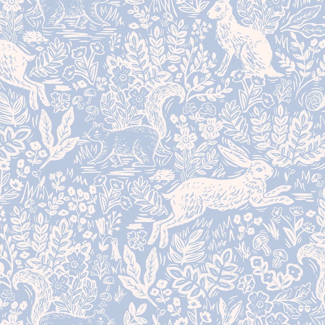 Wildwood by Rifle Paper Co for Cotton and Steel Fable Print in Blue