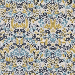 Menagerie by Rifle Paper Co for Cotton and Steel Tapestry Print in Natural Unbleached Metallic- Fabric by the Half Yard