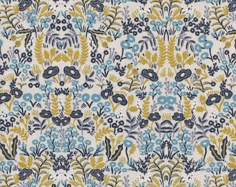 Menagerie by Rifle Paper Co for Cotton and Steel Tapestry Print in Natural Unbleached Metallic- Fabric by the Half Yard