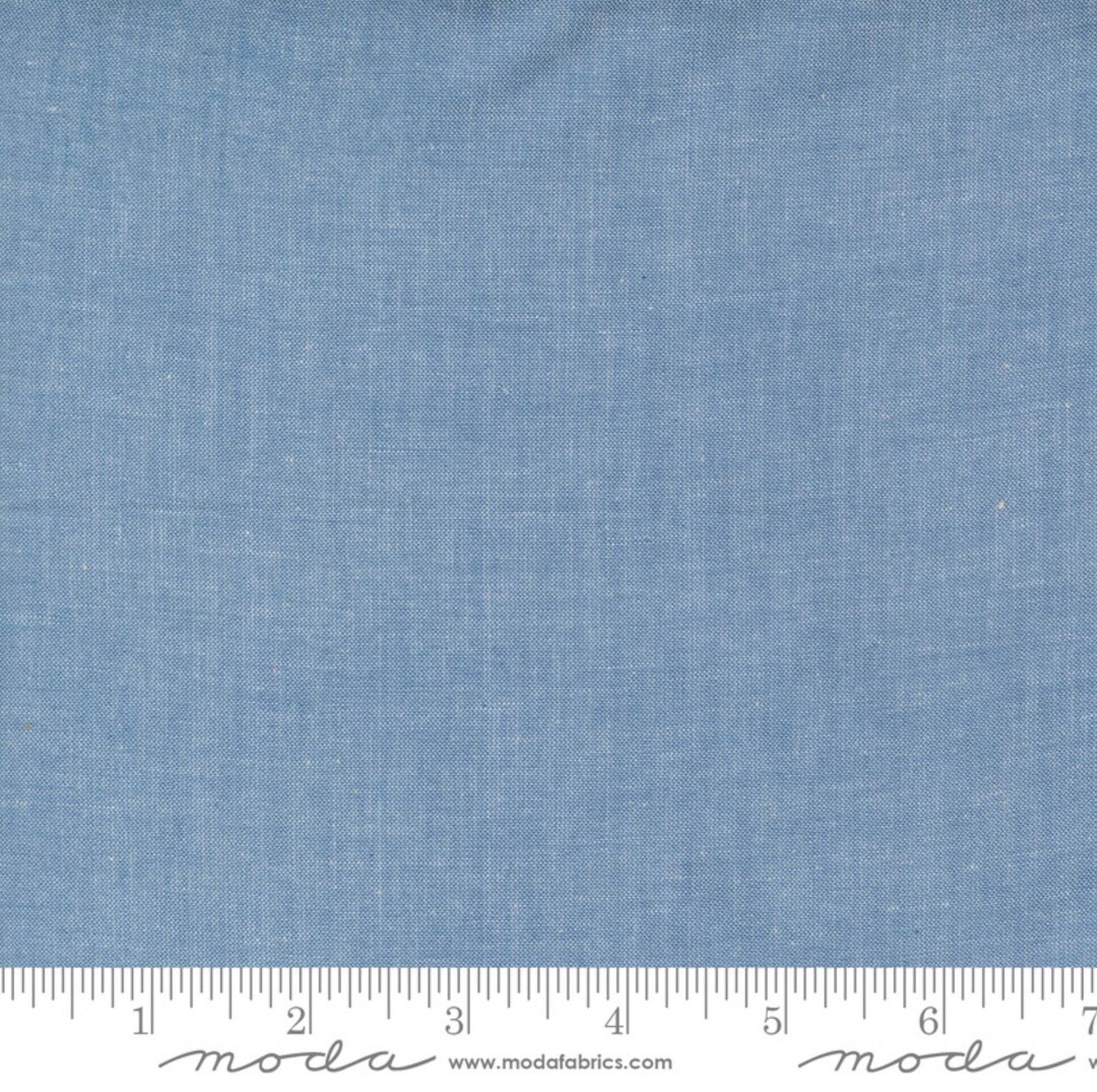 Denim & Daisies Wovens Blue Jeans Crossweave by Fig Tree for Moda 12222 ...