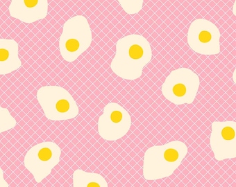 In Stock!  Ruby Star Society Egg & Friends Fried Eggs in Posy Pink RS3090 13 - Fabric Sold by Half Yard Increments, Cut Continuously