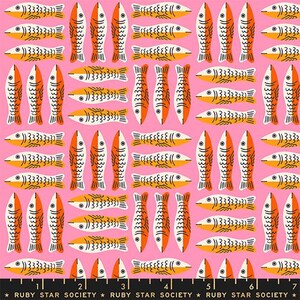In Stock! Ruby Star Society 1 800 Calico Little Sardines in Lucky Pink RS4168 11  - Fabric Priced by the Half Yard, Cut Continuously