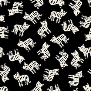 In Stock! Ruby Star Society 1 800 Calico Meow Cats in Black RS4166 15  - Fabric Priced by the Half Yard, Cut Continuously