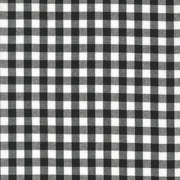 Robert Kaufman 1/4” Carolina Gingham in Black - Fabric Priced by Half Yard Increments and Cut Continuously