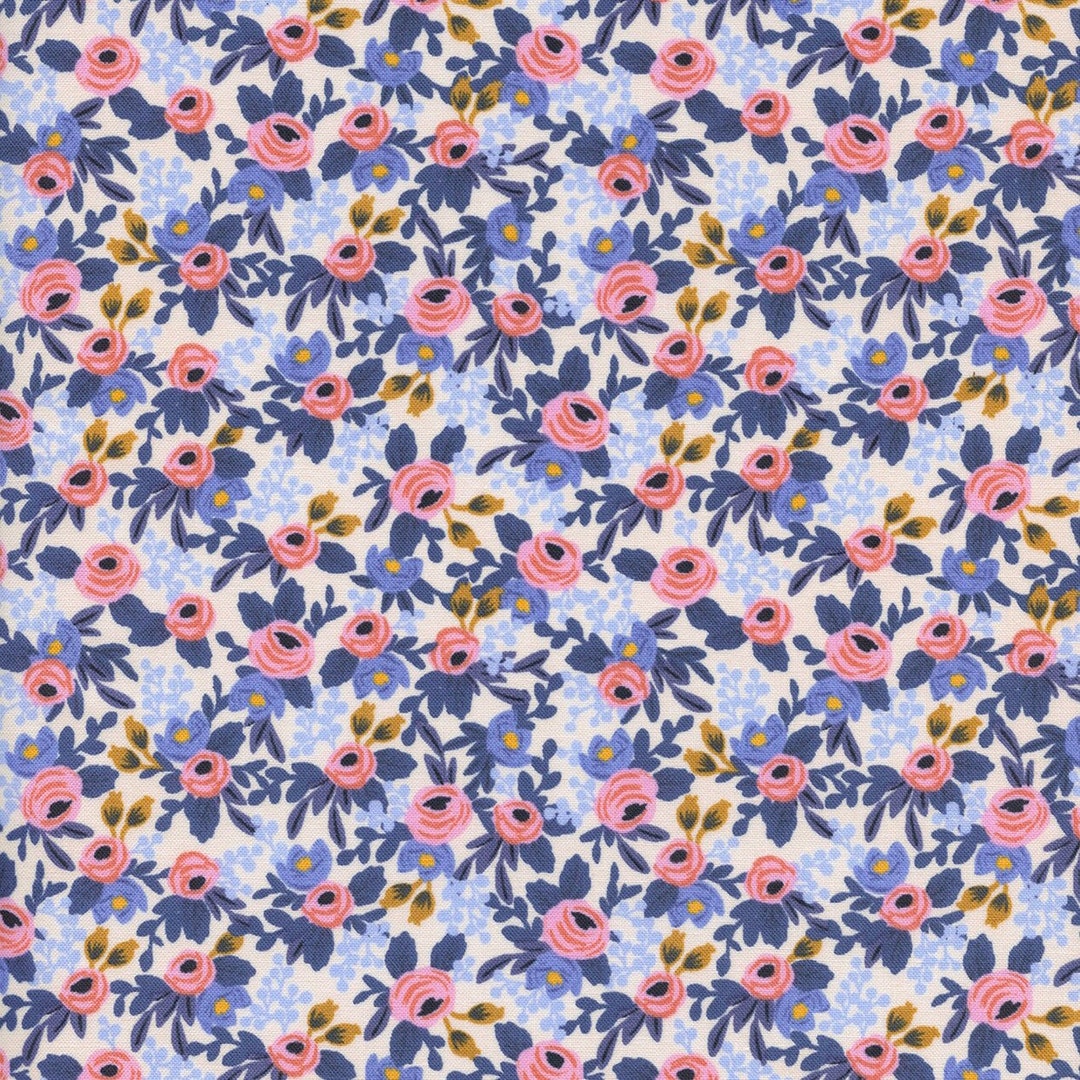 Cotton + Steel Rifle Paper Co. Les Fleurs Canvas Rosa Floral