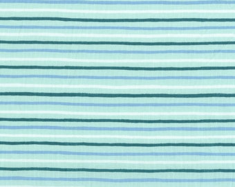 English Garden by Rifle Paper Co for Cotton and Steel Painted Stripes Print in Mint - Fabric by the Half Yard