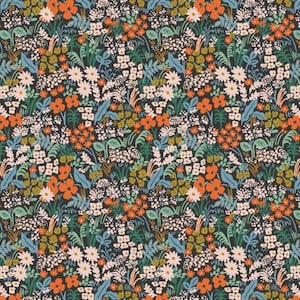 Bon Voyage Meadow in Black Multi Metallic by Rifle Paper Co RP204 BM7M - Fabric Sold by Half Yard Increments, Cut Continuously