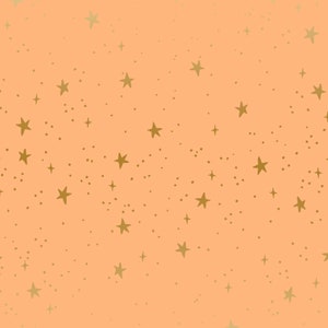 Primavera by Rifle Paper Co for Cotton and Steel Peach Metallic Stars - Fabric by the Half Yard