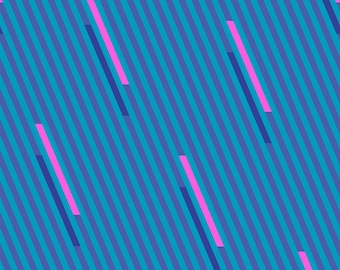 In Stock! Ruby Star Society Eye Candy 80s Stripe in Cerulean RS5155 17 - Fabric Priced by the Half Yard, Cut in One Continuous Piece