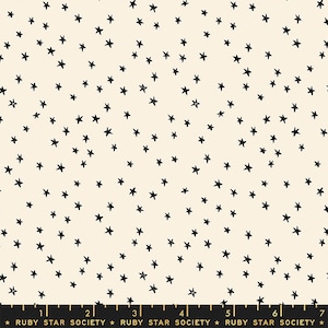 In Stock! Ruby Star Starry MINI in Natural Black by Alexia Marcelle Abegg RS4110 21 - Fabric Sold by Half Yard Increments, Cut Continuously
