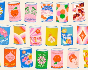 In Stock! Ruby Star Society Sparkle Mart Can Cans in Natural RS0116 11 - Fabric Sold by Half Yard Increments, Cut in a Continuous Piece