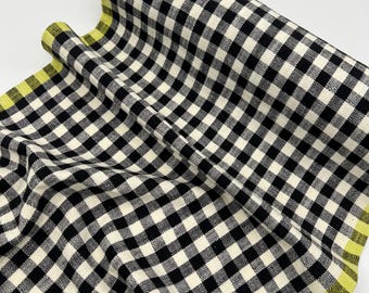 16” Wide Hemmed Ruby Star Sunshine Textured TOWELING Black Small Checker RS4143 12 - Sold by Half Yard Increments